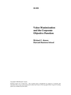 Value Maximization and the Corporate Objective …