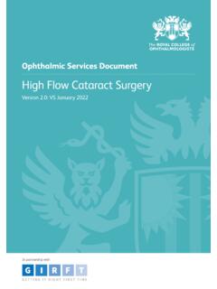 High Flow Cataract Surgery - rcophth.ac.uk