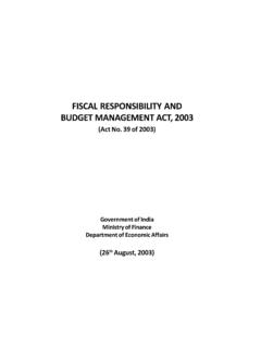 FISCAL RESPONSIBILITY AND BUDGET MANAGEMENT ACT, …