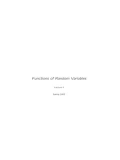 Functions of Random Variables - College of Science | RIT