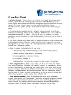 Croup Fact Sheet - Pennsylvania Department of Health
