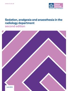 Sedation, analgesia and anaesthesia in the radiology ...