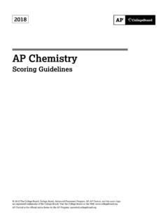 AP Chemistry Scoring Guidelines from the 2018 Administration