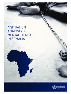 A SITUATION ANALYSIS OF MENTAL HEALTH IN SOMALIA