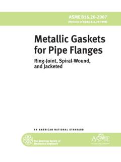 ASME B16.20-2007 Metallic Gaskets for Pipe Flanges