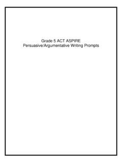 Grade 5 ACT ASPIRE Persuasive/Argumentative Writing Prompts
