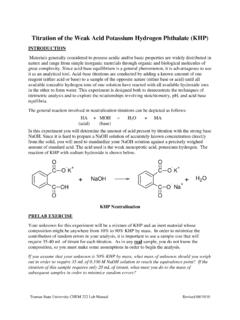Titration of the Weak Acid Potassium Hydrogen Phthalate …