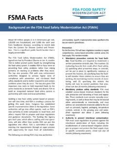 Background on FSMA Fact Sheet - U S Food and Drug ...
