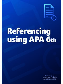 Referencing using APA 6th - Library Services