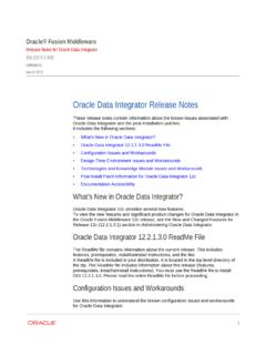 Release Notes for Oracle Data Integrator