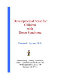 Developmental Scale for Children with Down …