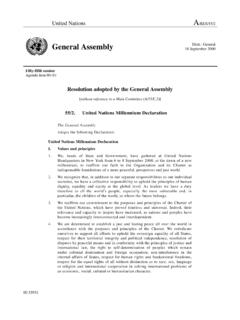 A/RES/55/2: United Nations Millennium Declaration