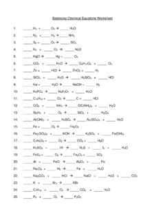 Balancing Chemical Equations Worksheet + O &#198; H O