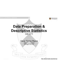 Data Preparation/Descriptive Statistics