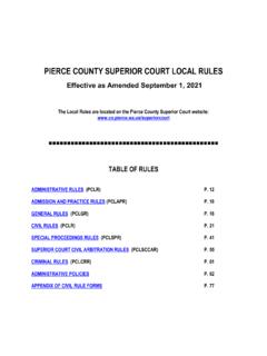 PIERCE COUNTY SUPERIOR COURT LOCAL RULES