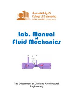 Lab. Manual Fluid Mechanics - Qatar University