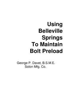 Using Belleville To Maintain Bolt Preload - GPI