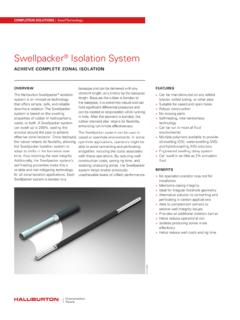 Swellpacker Isolation System - Oilfield Services - …