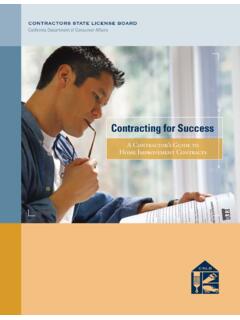 Contracting for Success - Contractors State License Board