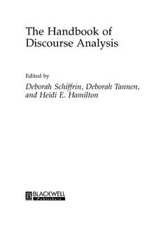 The Handbook of Discourse Analysis - University of S&#227;o Paulo