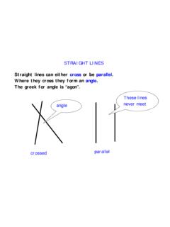 Straight lines can either cross or be parallel. Where they ...
