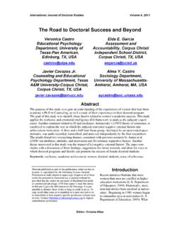 The Road to Doctoral Success and Beyond - …