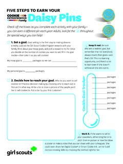 FIVE STEPS TO EARN YOUR Daisy Pins - Girl Scouts