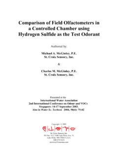 Comparison of Field Olfactometers in a Controlled Chamber ...