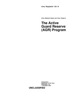 Army National Guard and Army Reserve The Active Guard ...
