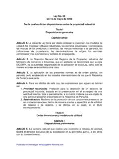 Ley de Propiedad Intelectual - legalinfo-panama.com