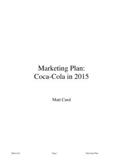 Marketing Plan: Coca-Cola in 2015 - nice-cuppa …