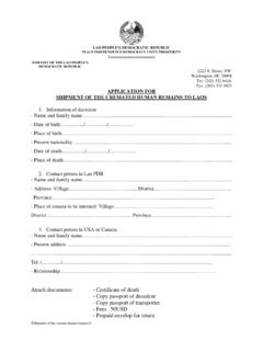 APPLICATION FOR SHIPMENT OF THE CREMATED …