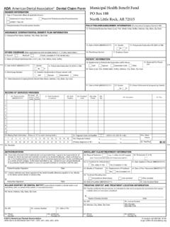 J430D Dental Claim Form 2012 - Arkansas