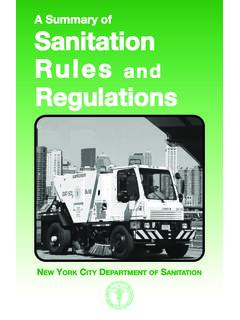 A Summary of Sanitation Rules Regulations - New York City ...