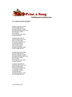 Let There Be Peace on Earth - Print a Song