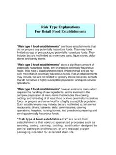 Risk Type Explanations For Retail Food Establishments