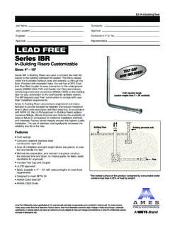 LEAD FREE Series IBR - Watts Water Technologies