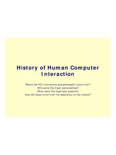 History of Human Computer Interaction