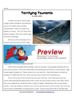 Terrifying Tsunamis - Super Teacher Worksheets