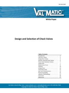 Design and Selection of Check Valves - Val Matic