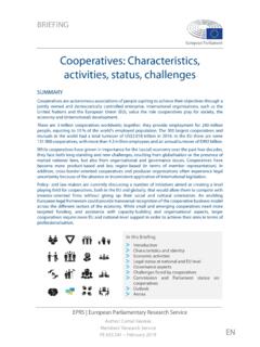 Cooperatives: Characteristics, activities, status, challenges