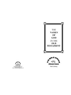 Booklet - Names of God - Bible Speaks