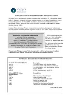 Coding for Transition-Related Services for Transgender ...