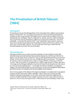 The Privatisation of British Telecom (1984)