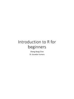 Introduction to R for beginners