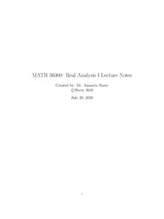 MATH 36000: Real Analysis I Lecture Notes - Lewis University