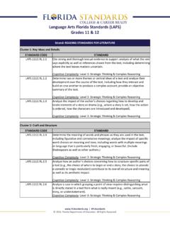 Language Arts Florida Standards (LAFS) Grades 11 &amp; 12