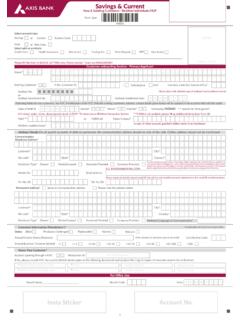 Account Opening Form - Axis Bank