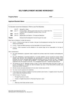 SELF-EMPLOYMENT INCOME WORKSHEET