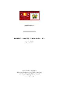 NATIONAL CONSTRUCTION AUTHORITY ACT
